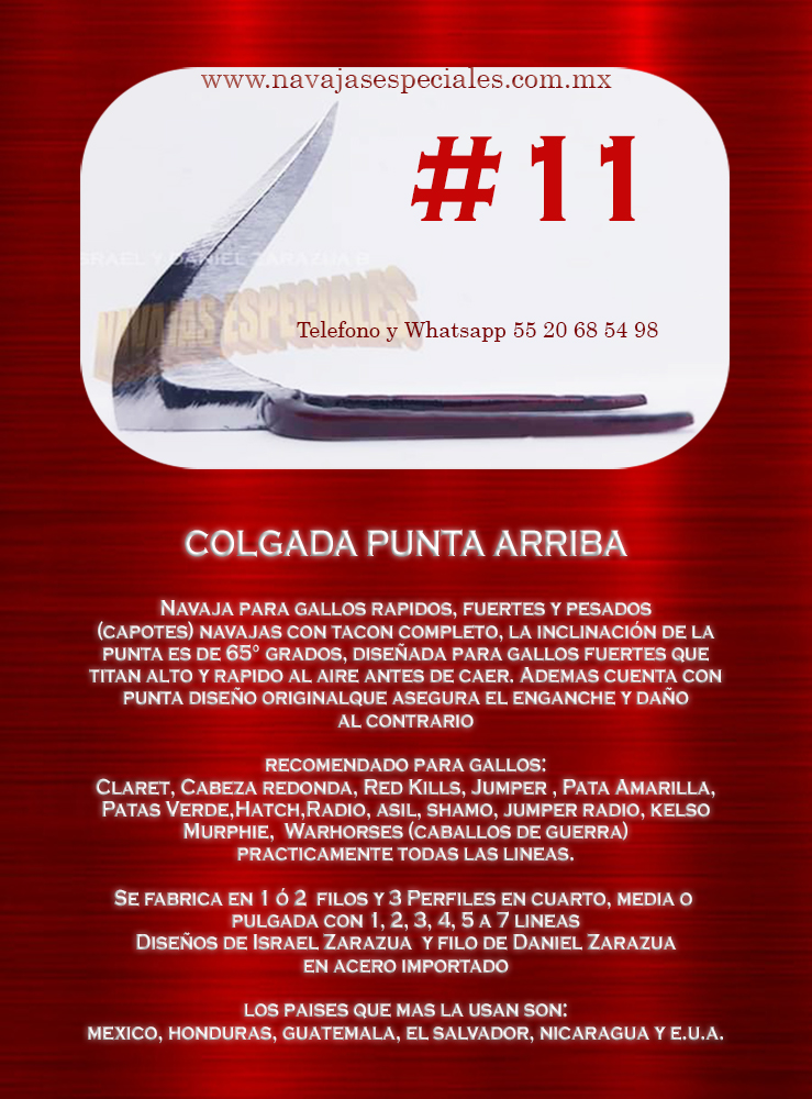 Colgada punta arriba