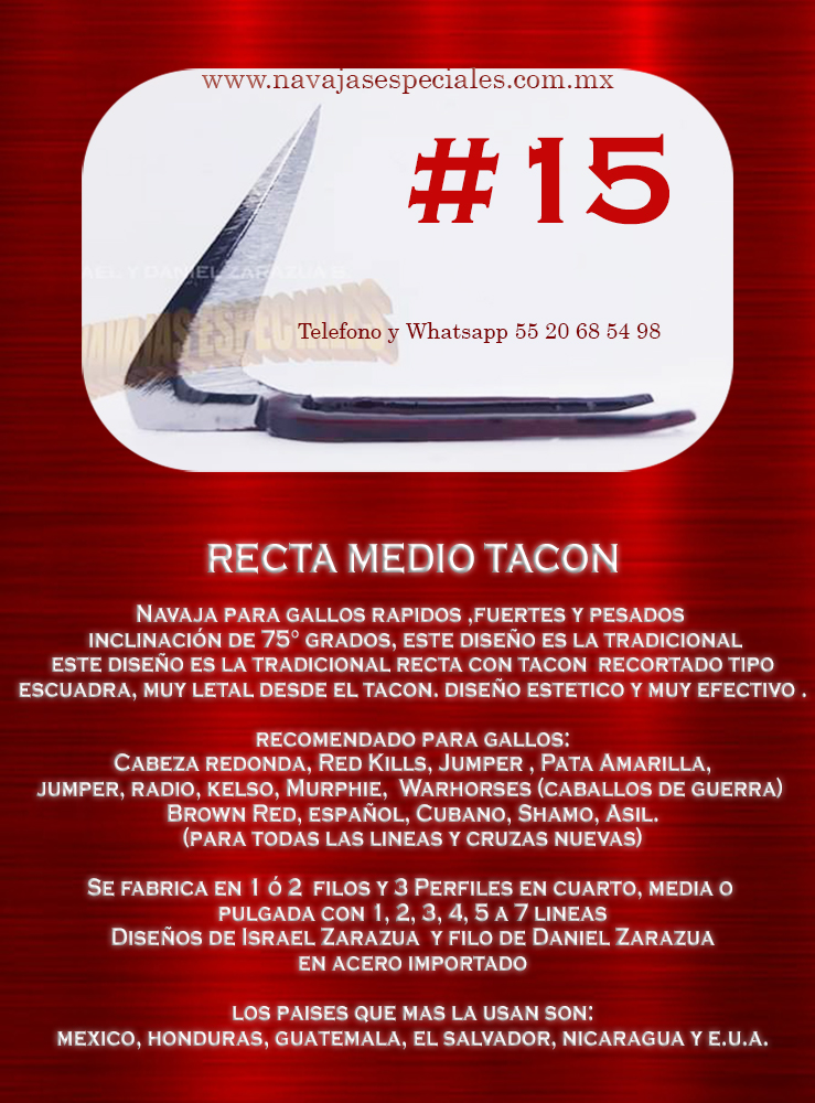 Recta medio tacon